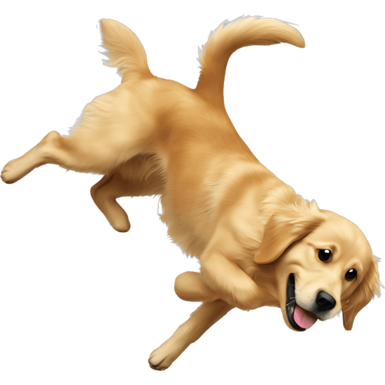 golden retriever doing a backflip emoji