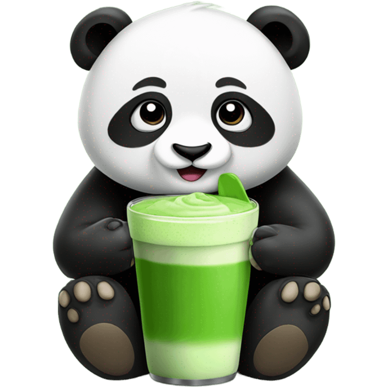 Panda drinks matcha latte  emoji