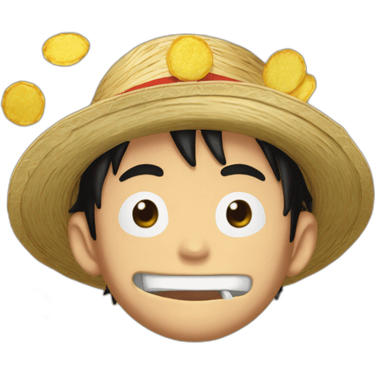 Luffy mange des chips emoji