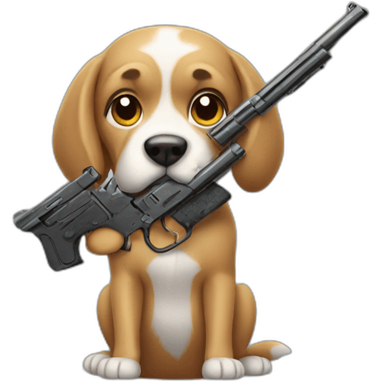 dog with gun emoji