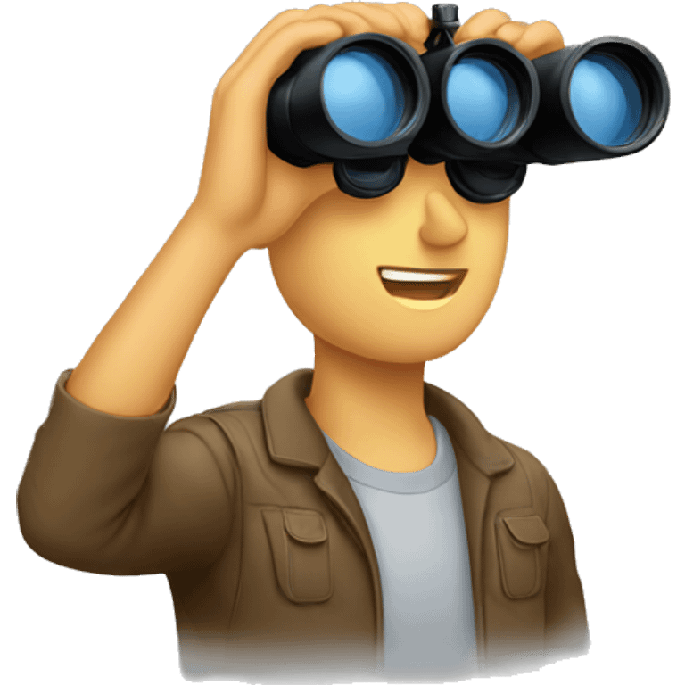 man looking through binoculars emoji