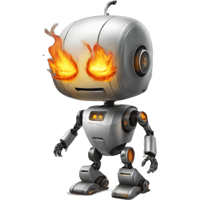 robot on fire emoji