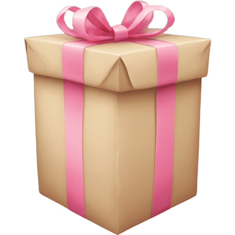 gift with beige and pink wrap  emoji