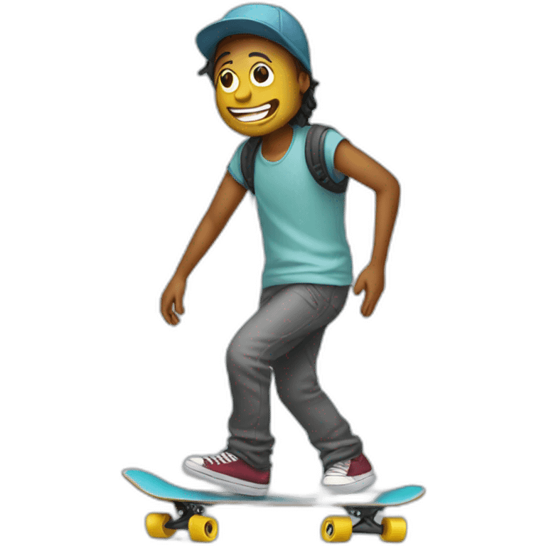 skateboarder with hug pants emoji