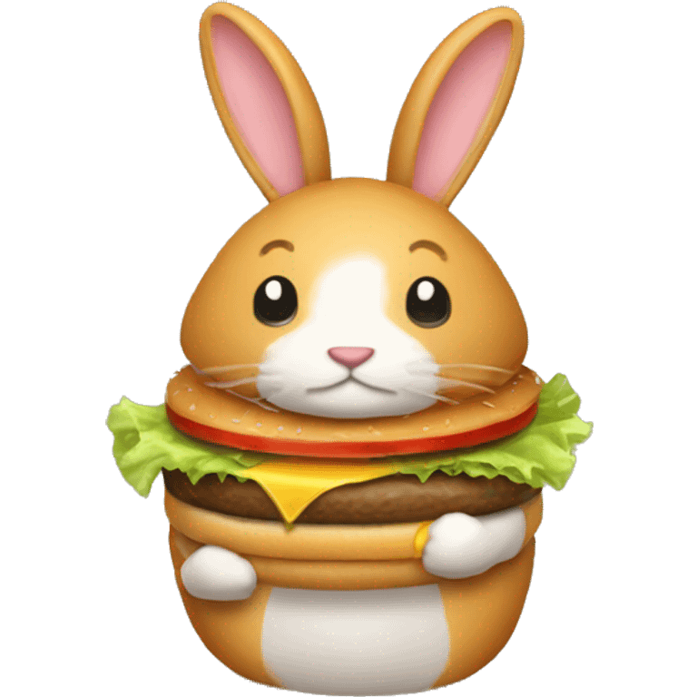 Conejo comiendo hamburguesa emoji