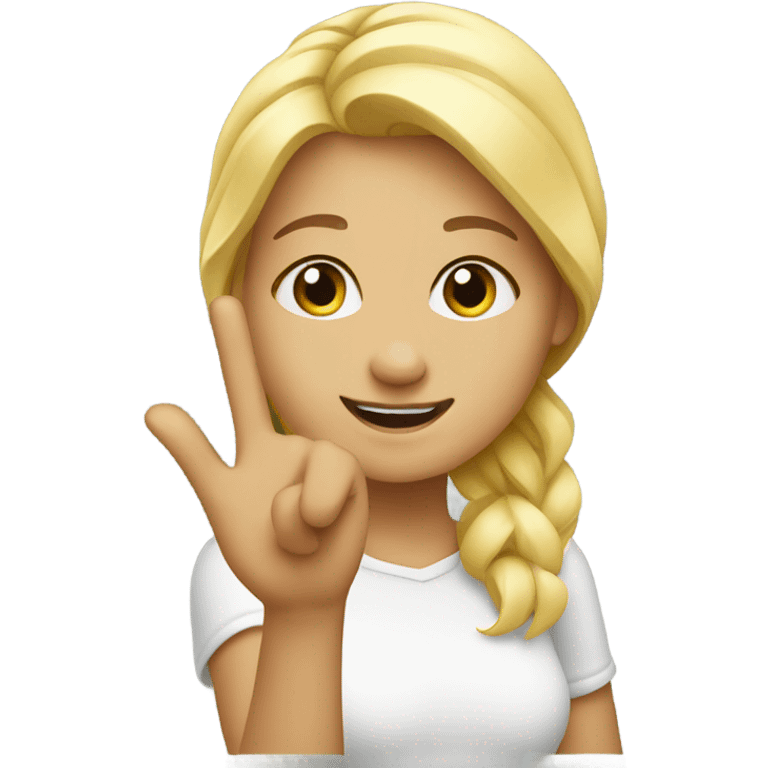 Blonde girl saying hi emoji