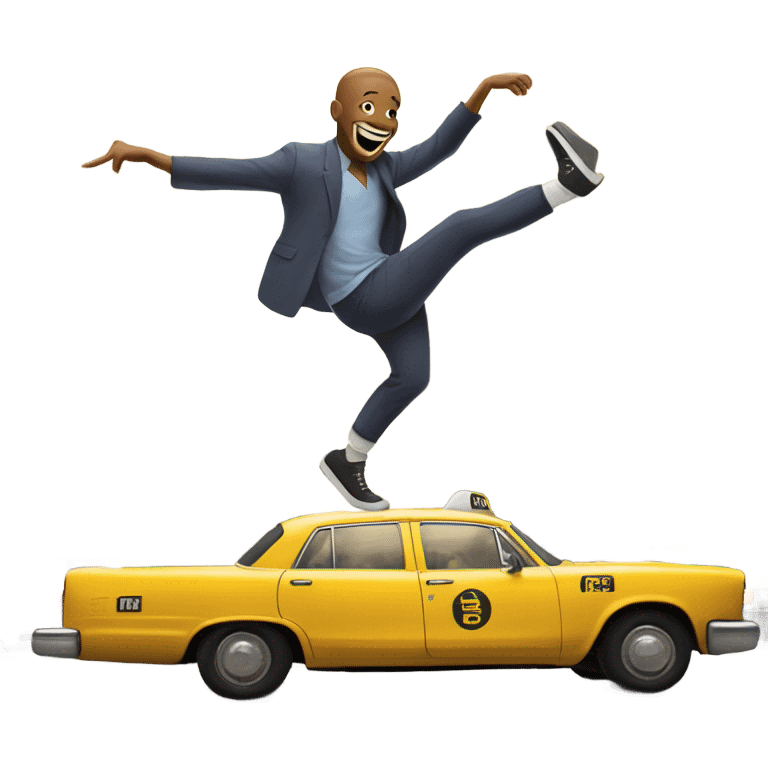 Man dancing on top of taxi  emoji