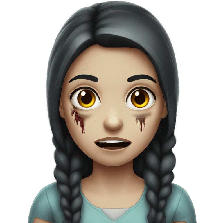 Brunette girl zombie horror  emoji