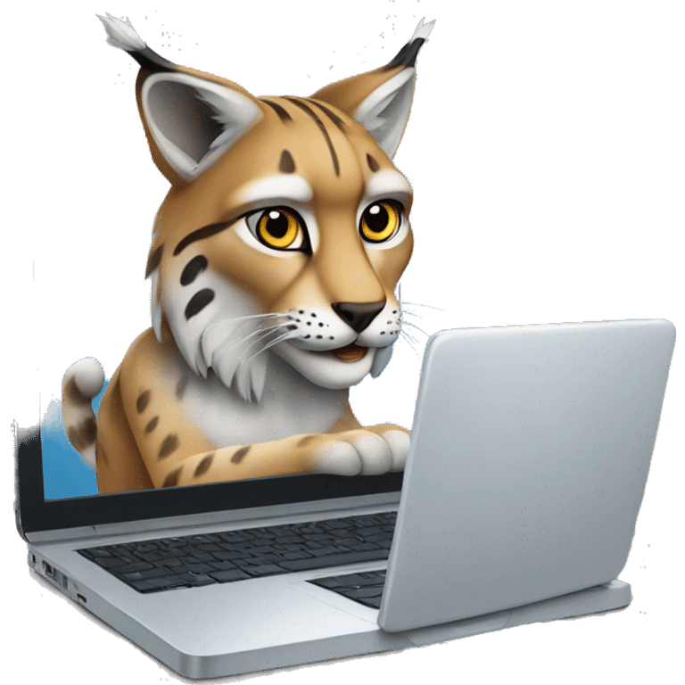 A lynx with a laptop emoji