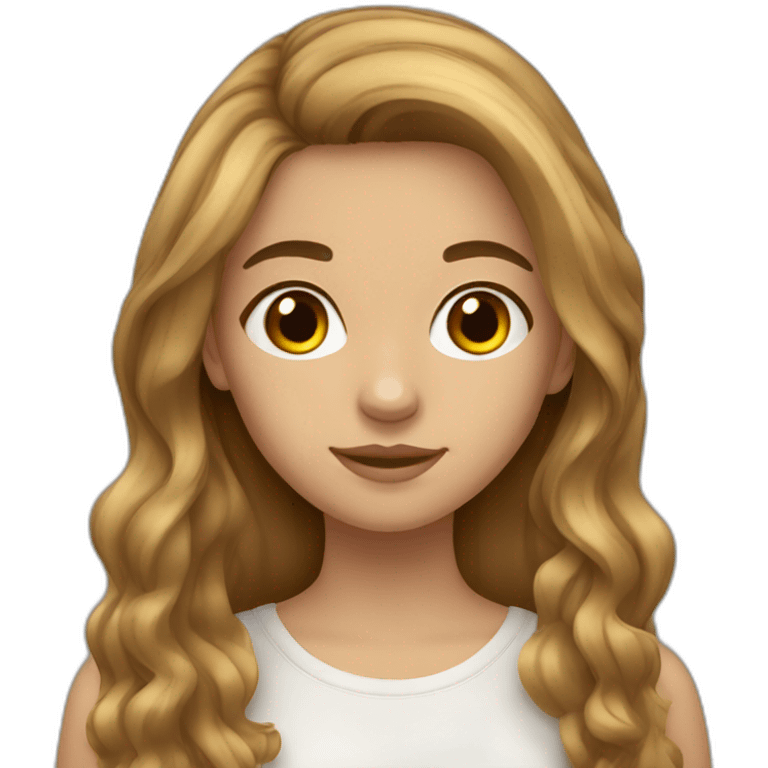 Spanish Teenager girl long light Brown hair emoji