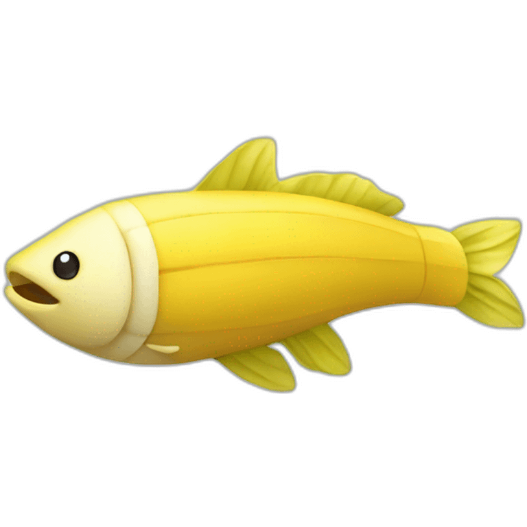 Un banane sur un poisson emoji