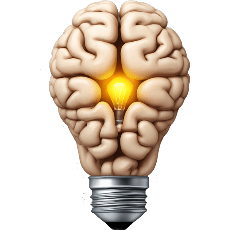 the human brain shaped idea lightbulb emoji