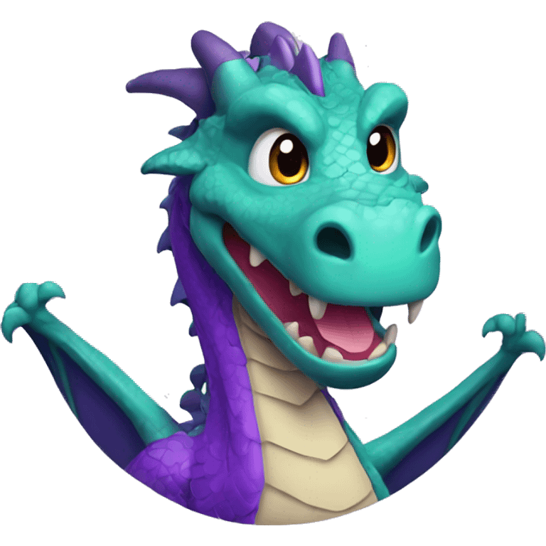 Dragon with purple scales saying HI in a speech bubble  emoji