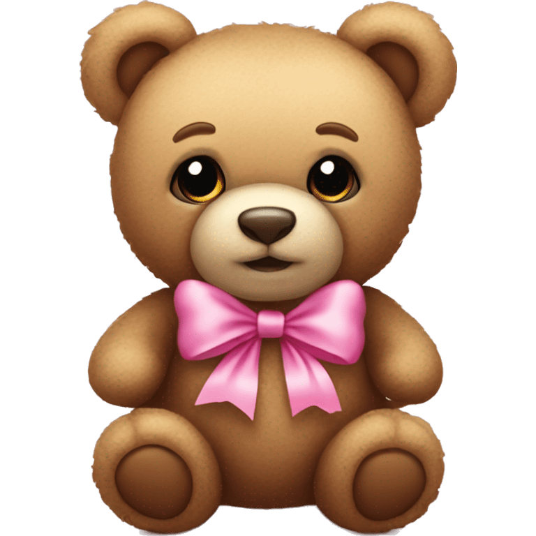 teddy bear with pink bow emoji