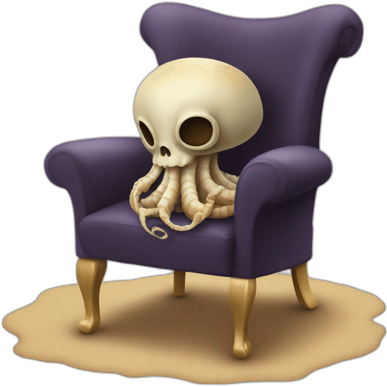 Squeletons on a whelks chair emoji