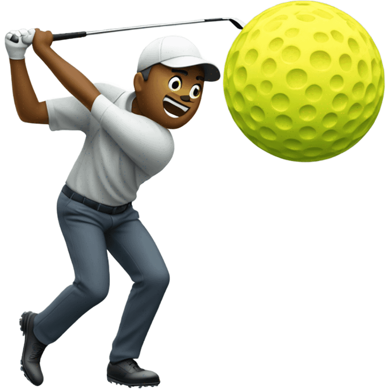 A golfer hitting a window  emoji