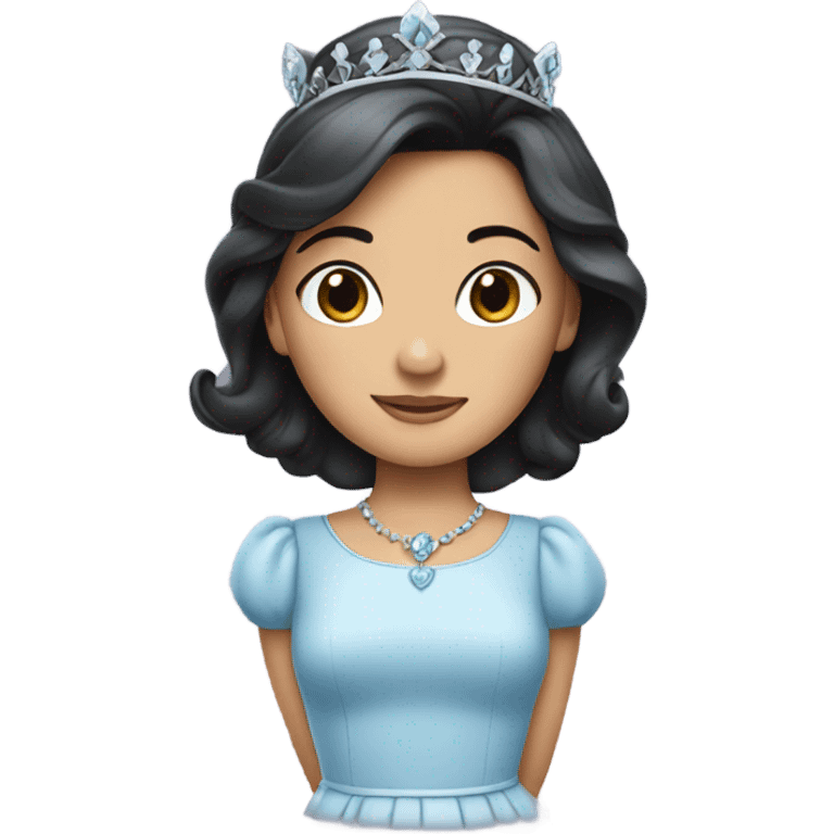 Dark haired princess with light blue dress  emoji