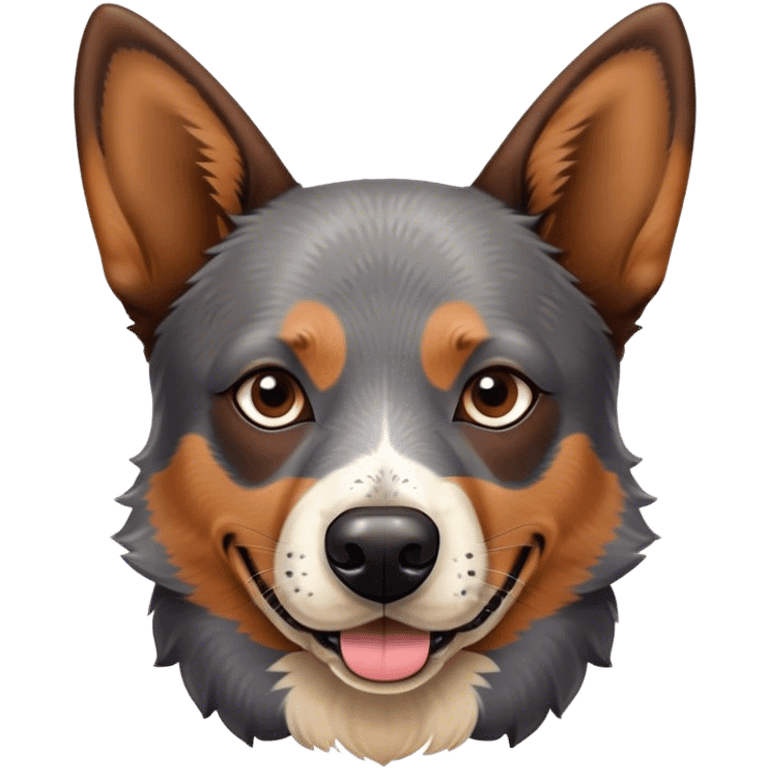 Australian cattle dog mutt dark brown emoji