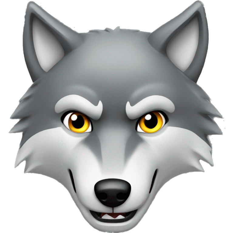 A Grey wolf Angry to the point of Danger emoji