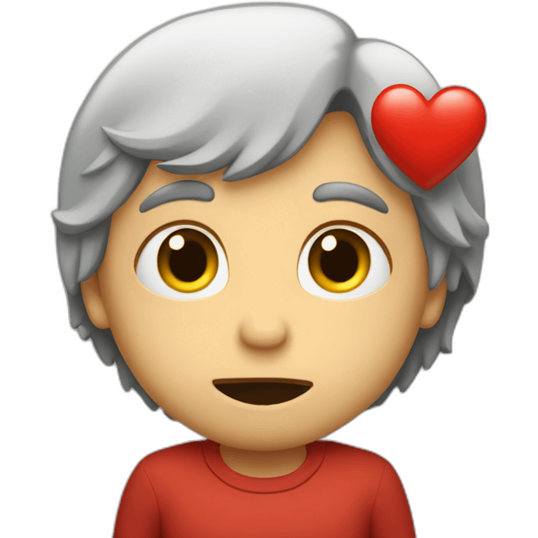 Confused red heart shapre emoji