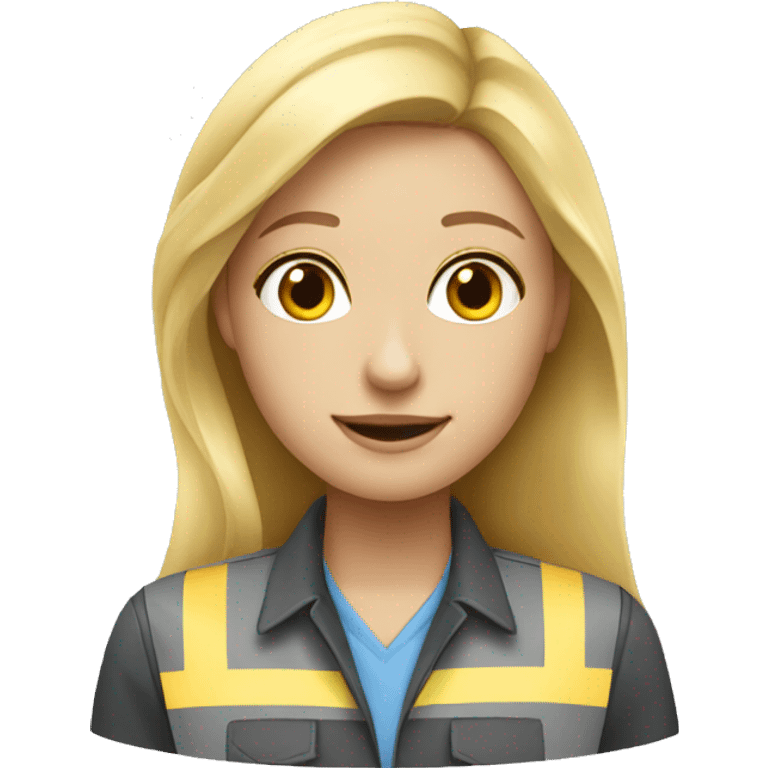 Pretty Blond Girl civil Engineer emoji