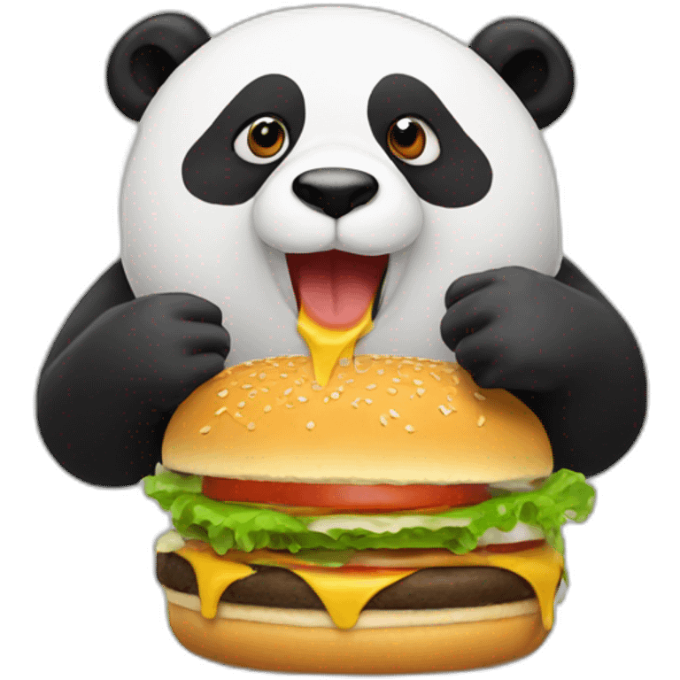 Panda eating burger emoji