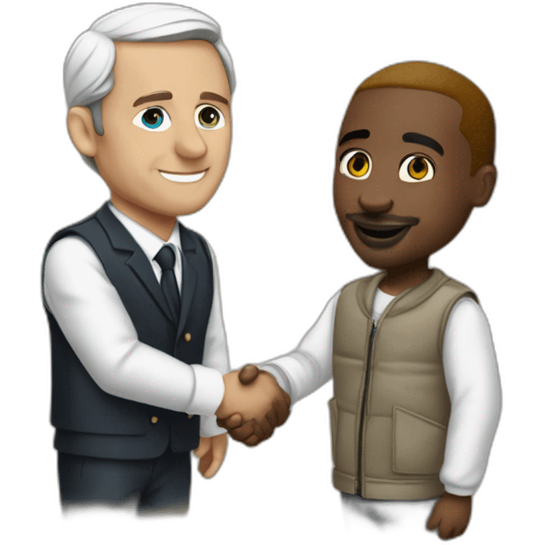 Enmanuel Macron shaking the hand of Tupac emoji