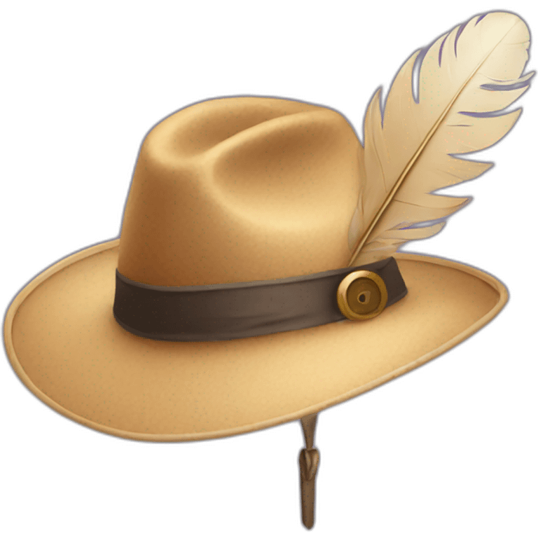 hat with quill  emoji