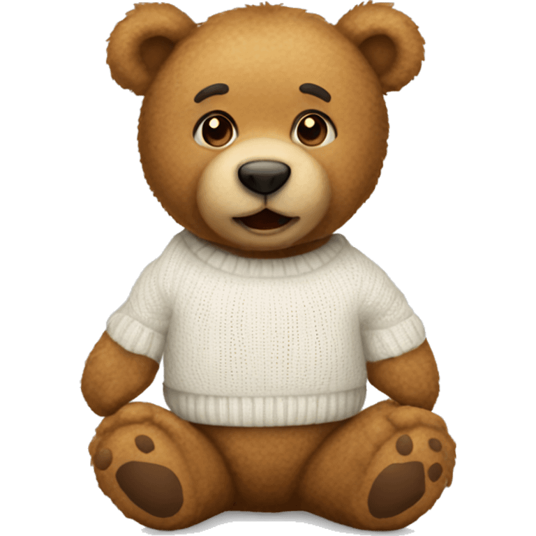 Light brown teddy bear with white sweater emoji