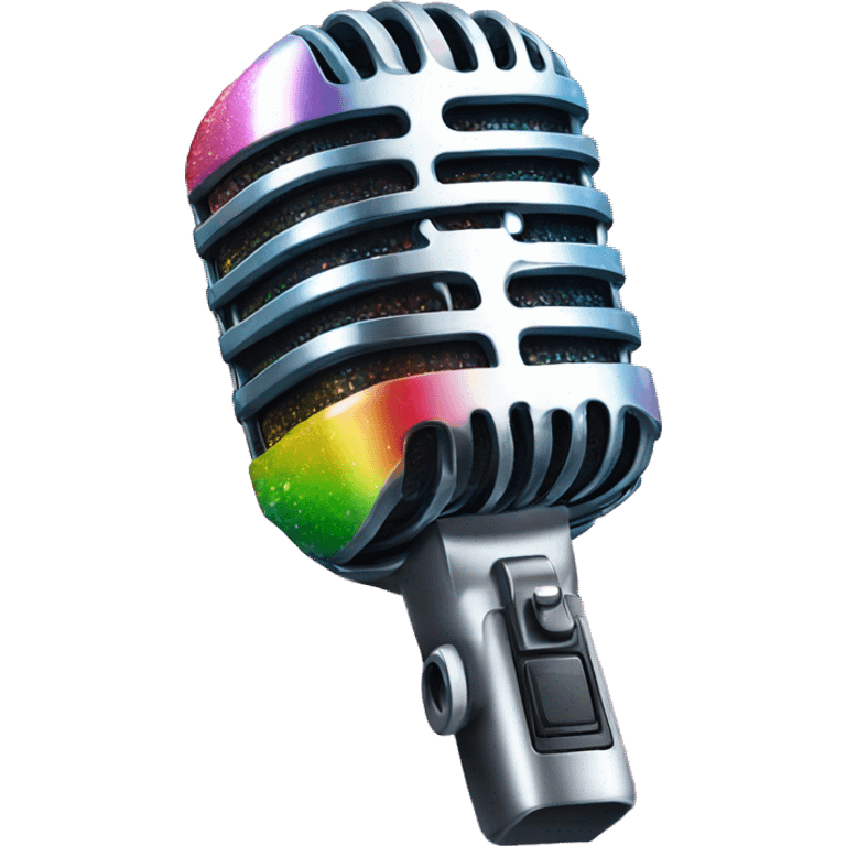 rainbow sparkle microphone emoji