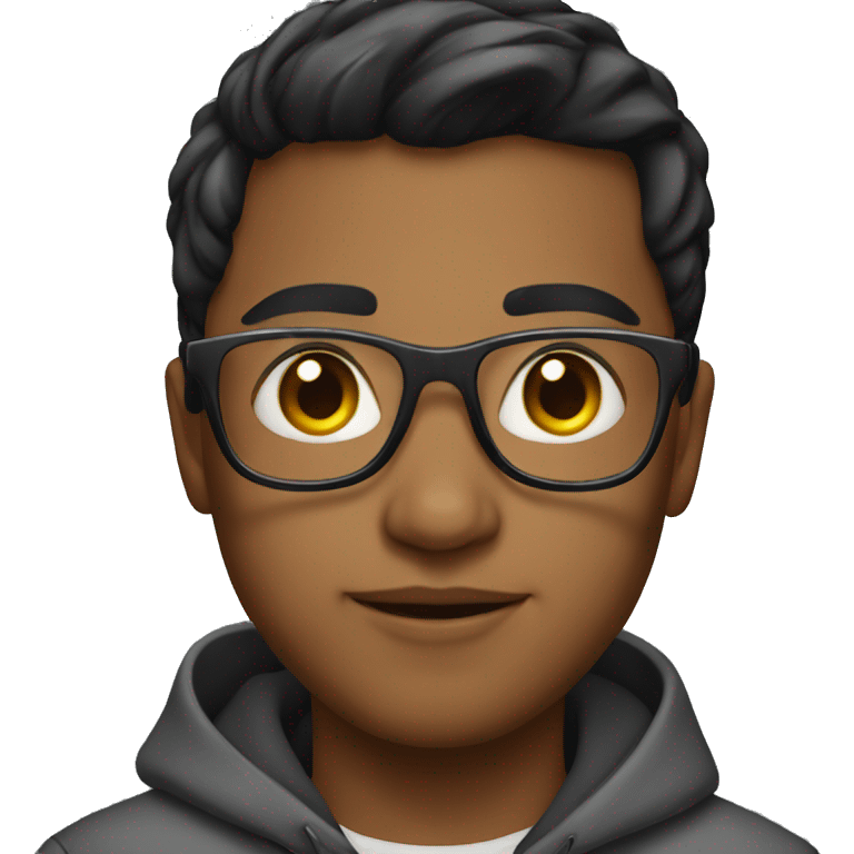 young indian male, glasse emoji