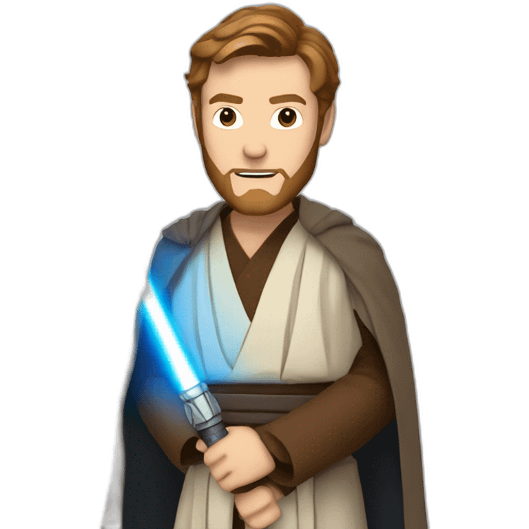 Obi wan Kenobi with blue light sabre emoji