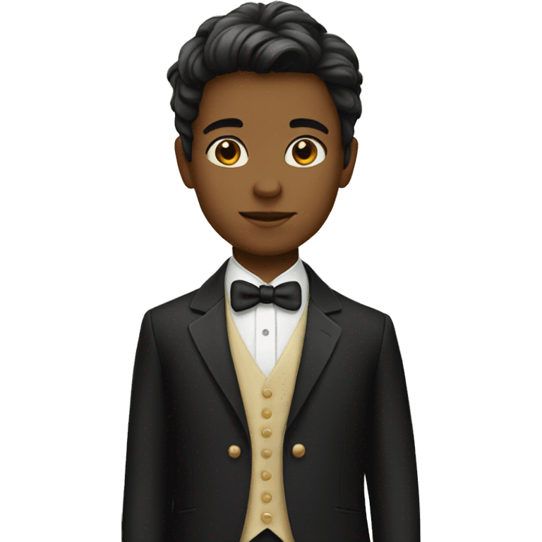 a boy with narrow body and in formal dress  emoji