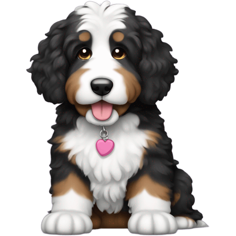 bernedoodle with computer emoji