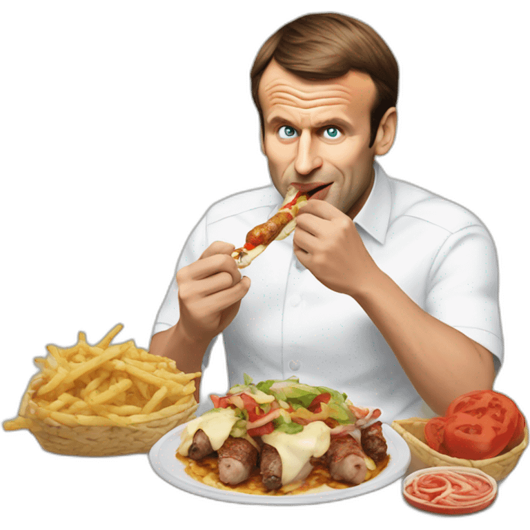 emmanuel macron eating a fat kebab emoji