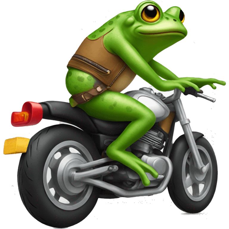 Frog riding a motorcycle  emoji