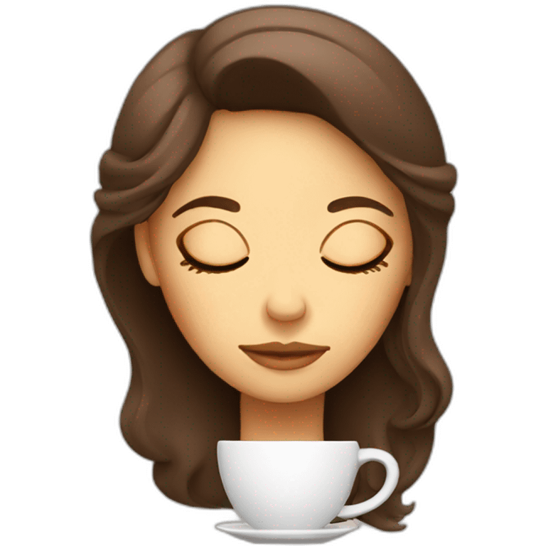 sleepy woman coffee emoji