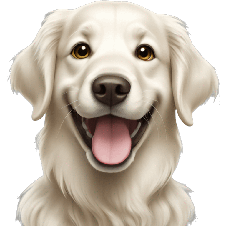 Happy White golden retriever  emoji