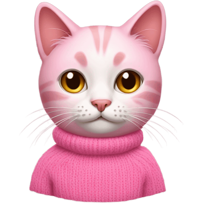 Cat with a pink sweater emoji