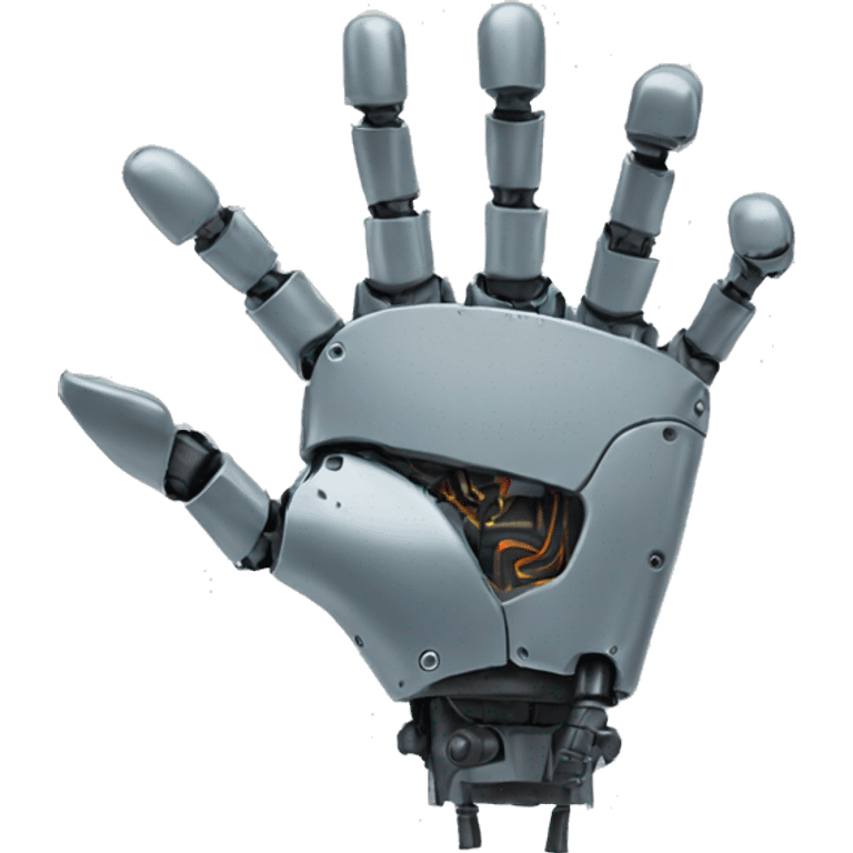 robot hand point down emoji