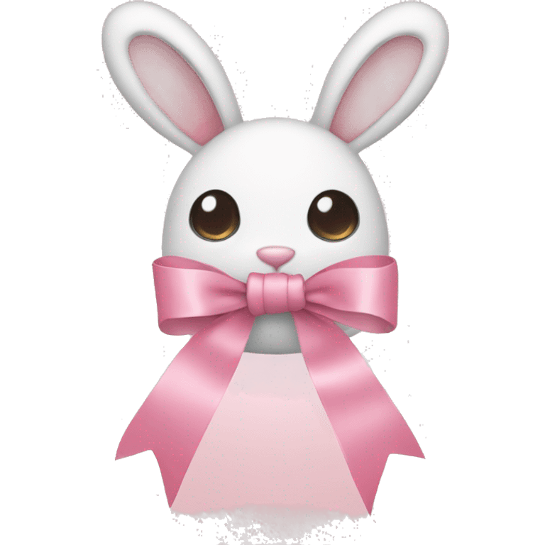 pastel pink ribbons with rabbit  emoji