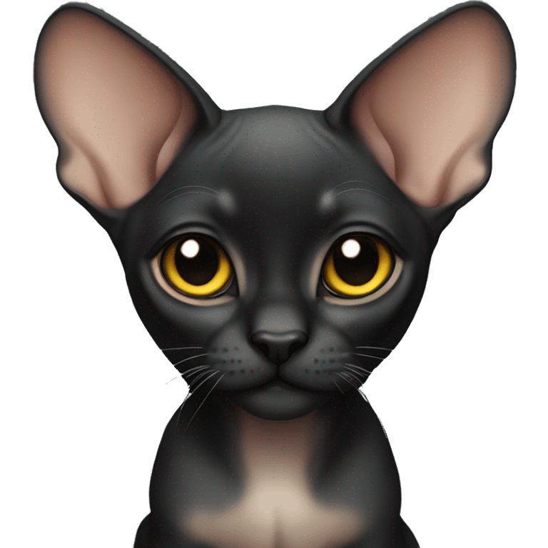 Black sphinx kitten emoji