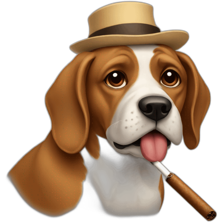 Dog smoking a cigar emoji