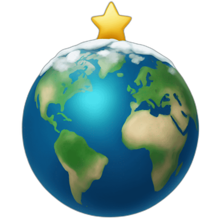 earth celebrating cristmass emoji