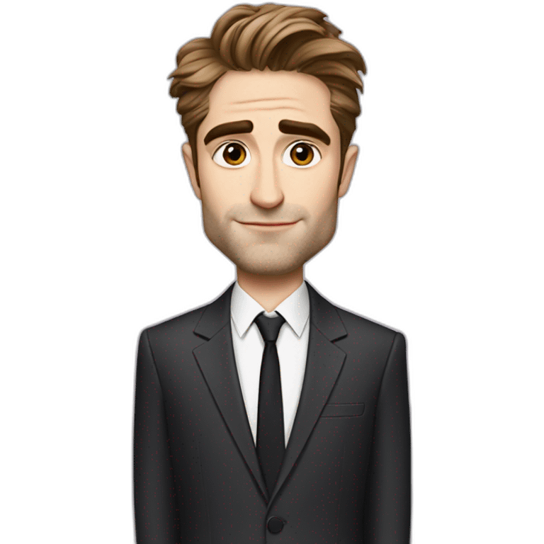 robert-pattinson cartoon wearing suit emoji