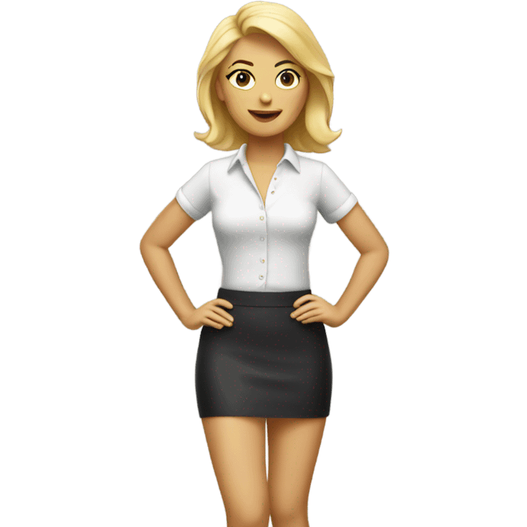 Blonde in short skirt emoji