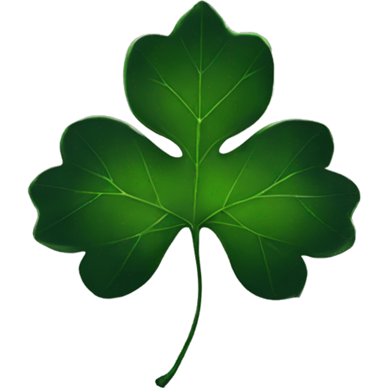 5 leaf black Clover only leaf emoji