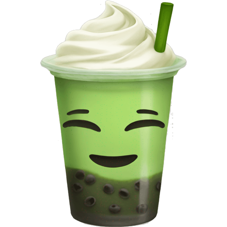 Matcha with boba emoji