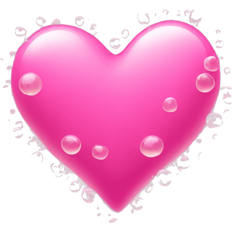 Pink heart with bubbles around it emoji