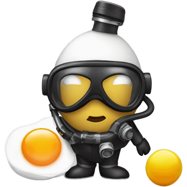 Peanut with a fried egg dressed as a scuba diver emoji